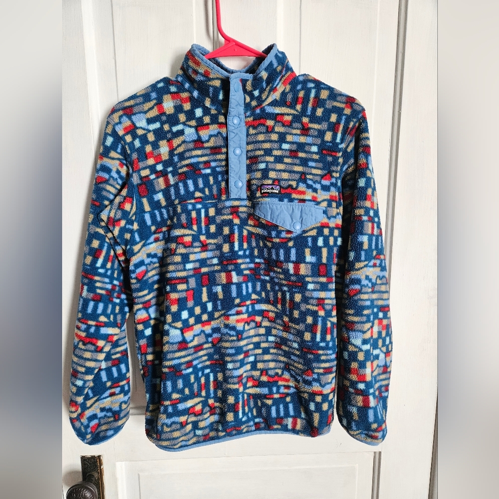 Patagonia  Blue Fitzroy Snap T Fleece Synchilla Size Youth XL